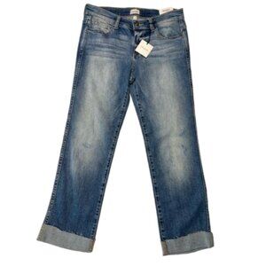 NWT Sneak Peek Cuffed Raw Hem Straight Leg Denim Jeans Junior Size 3 #0720